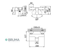 MEDIDAS MONOMANDO DUCHA LINEA BRUMA